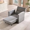 Solid Wood Foliding Chair, Sofa, 39" x 33" x 36", Five adjustable positions, Bed, Lounger, Gray